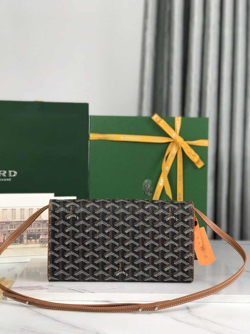 Goyard Monte-Carlo PM Clutch 020178 Goyardine Canvas Brown