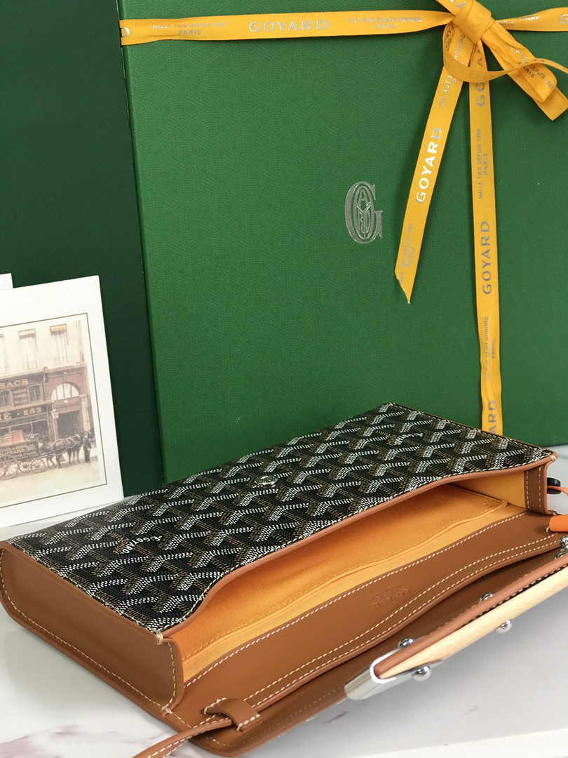 Goyard Monte-Carlo PM Clutch 020178 Goyardine Canvas Brown