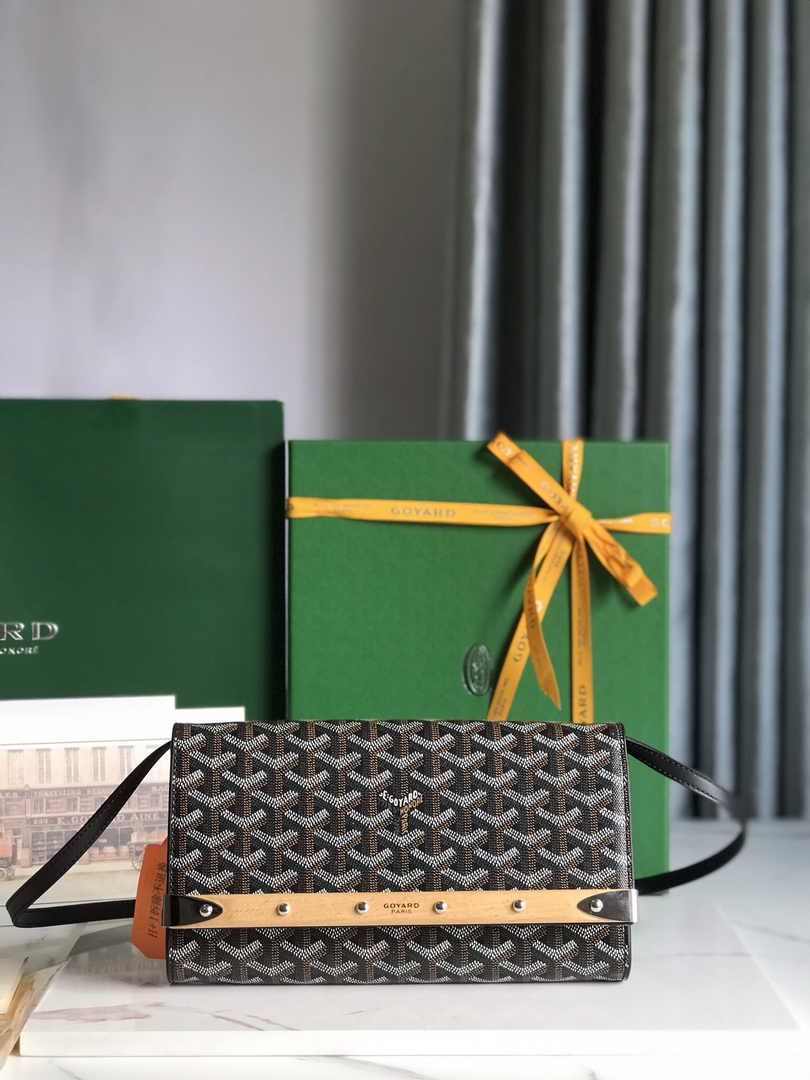 Goyard Monte-Carlo PM Clutch 020178 Goyardine Canvas Black