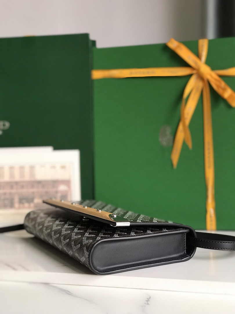 Goyard Monte-Carlo PM Clutch 020178 Goyardine Canvas Black