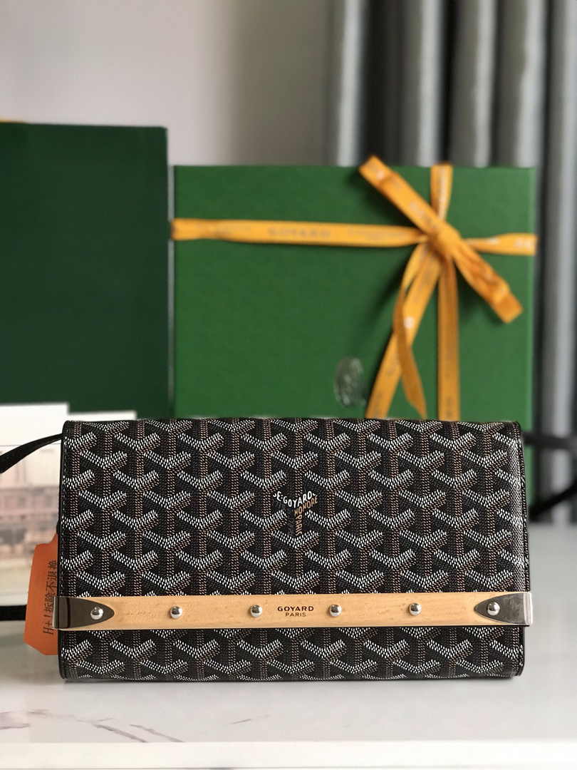 Goyard Monte-Carlo PM Clutch 020178 Goyardine Canvas Black