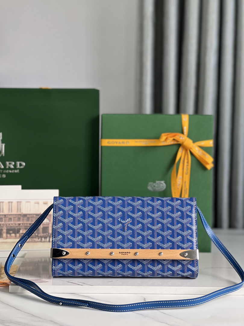 Goyard Monte-Carlo PM Clutch 020178 Goyardine Canvas Blue