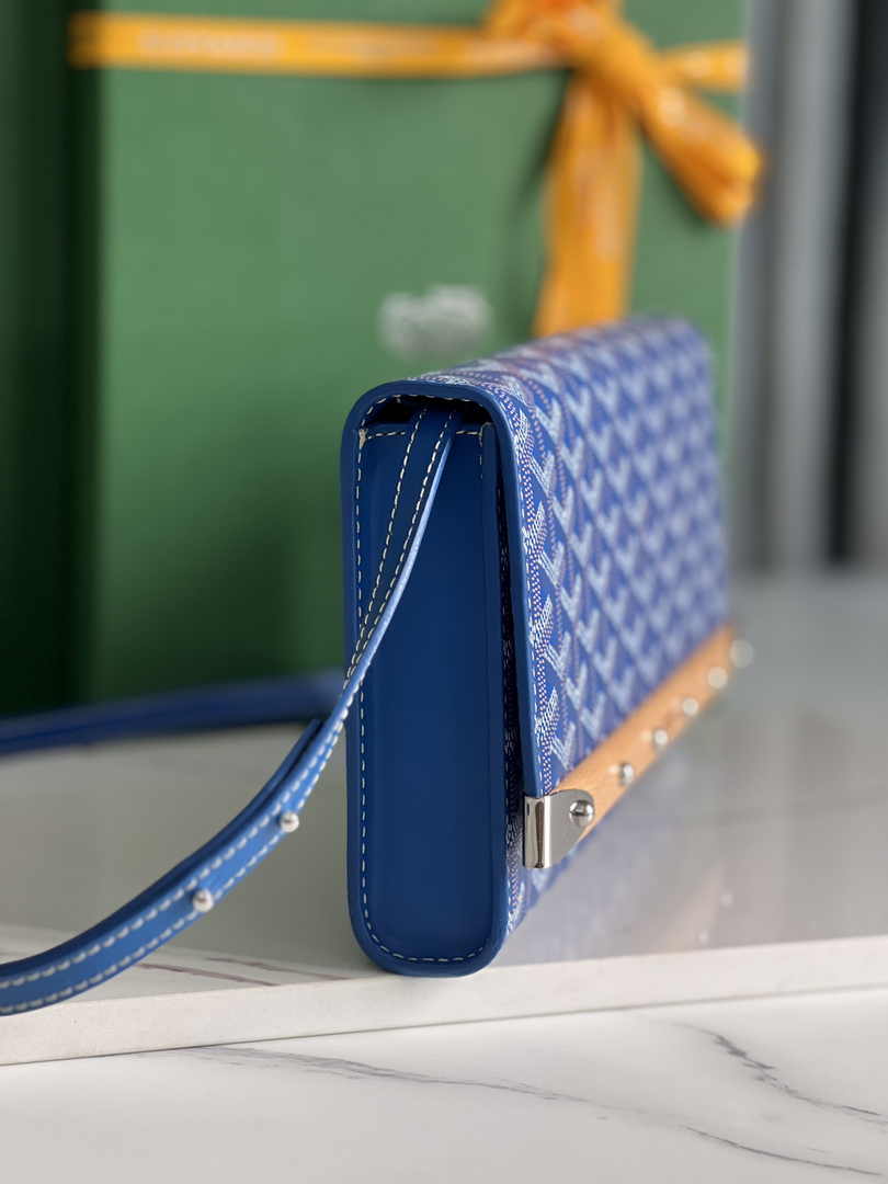Goyard Monte-Carlo PM Clutch 020178 Goyardine Canvas Blue