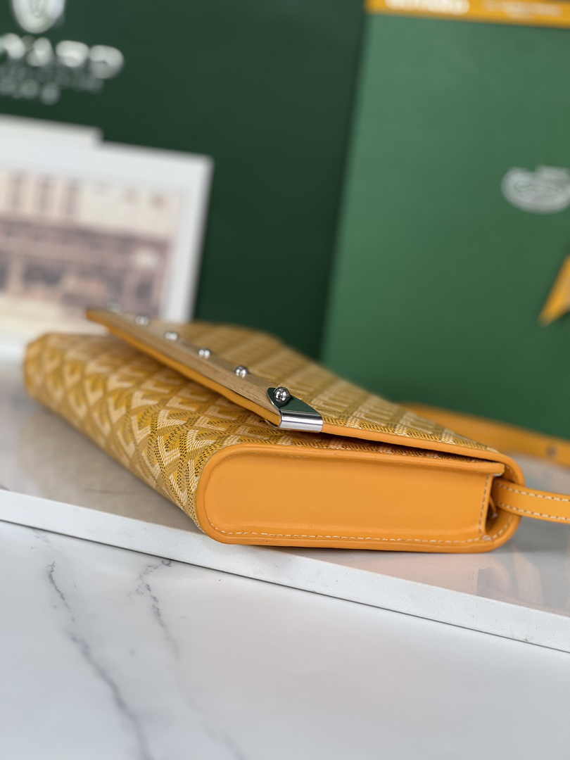Goyard Monte-Carlo PM Clutch 020178 Goyardine Canvas Yellow