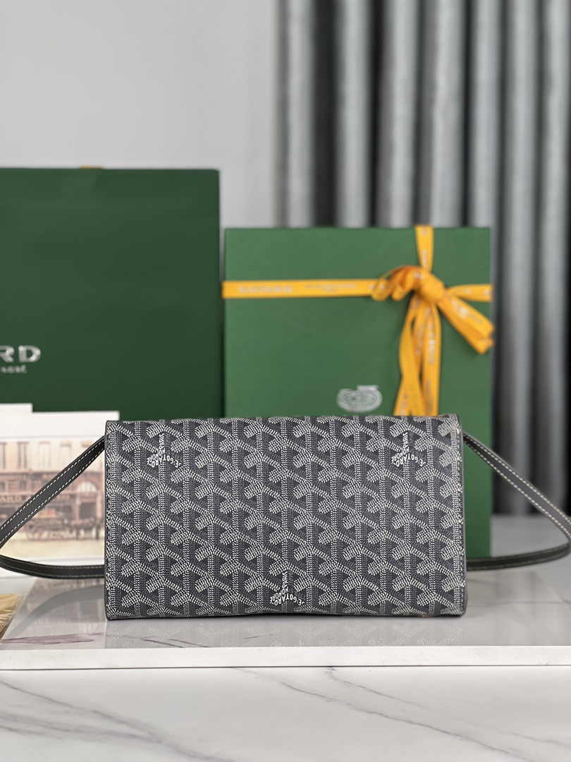 Goyard Monte-Carlo PM Clutch 020178 Goyardine Canvas Gray