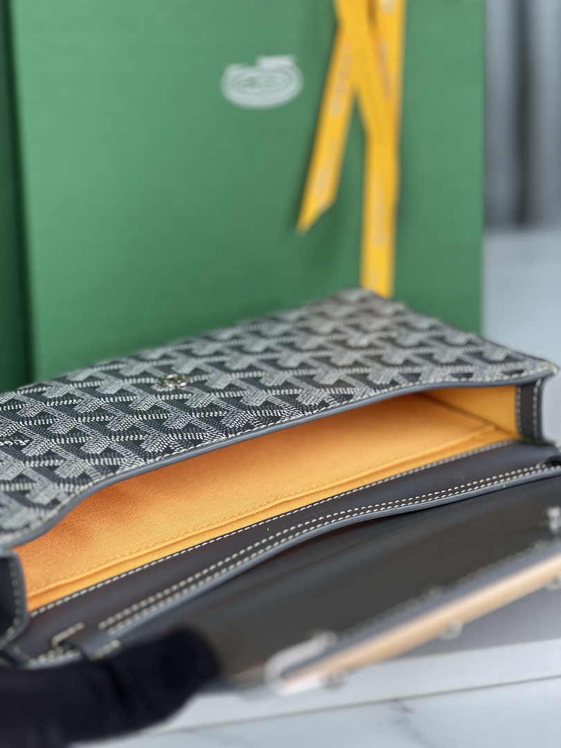 Goyard Monte-Carlo PM Clutch 020178 Goyardine Canvas Gray