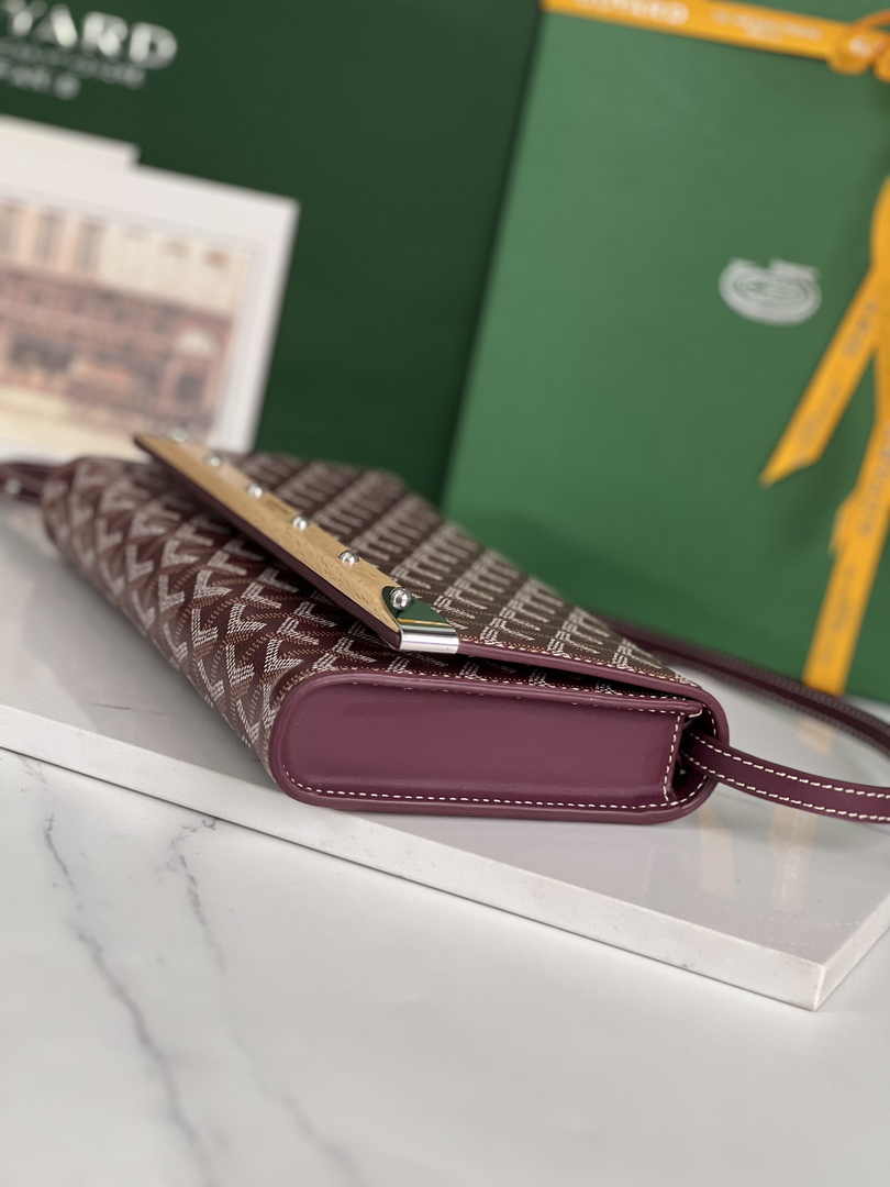 Goyard Monte-Carlo PM Clutch 020178 Goyardine Canvas Wine Red