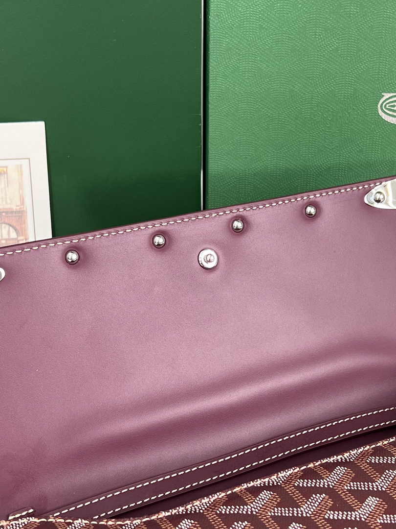 Goyard Monte-Carlo PM Clutch 020178 Goyardine Canvas Wine Red
