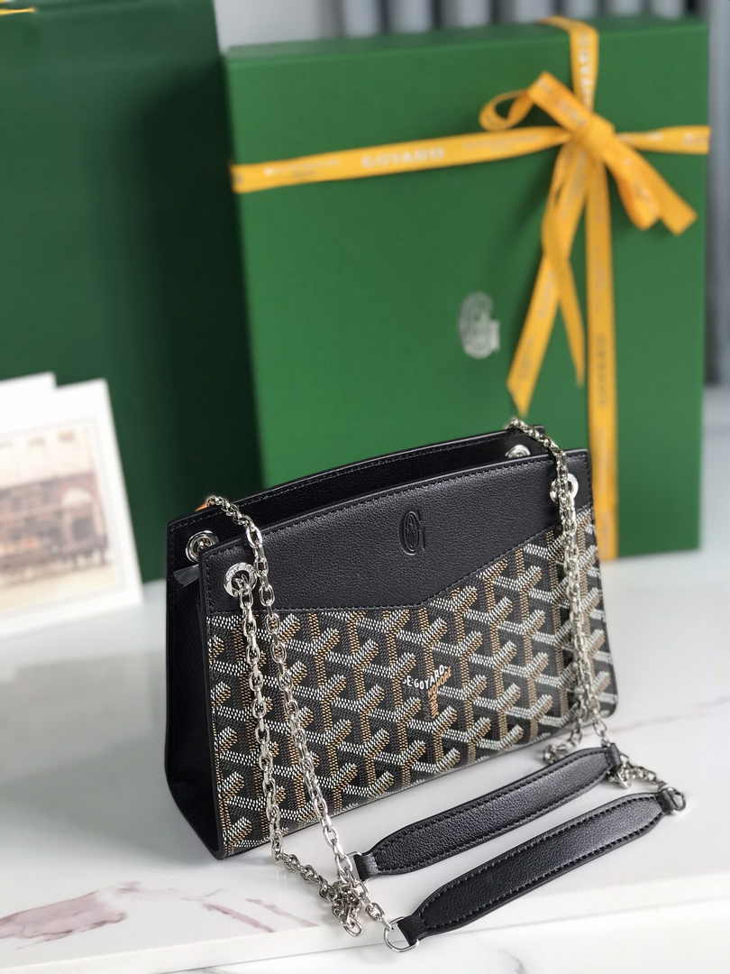 Goyard Rouette Structuré Mini Bag 020234 Goyardine Canvas Black
