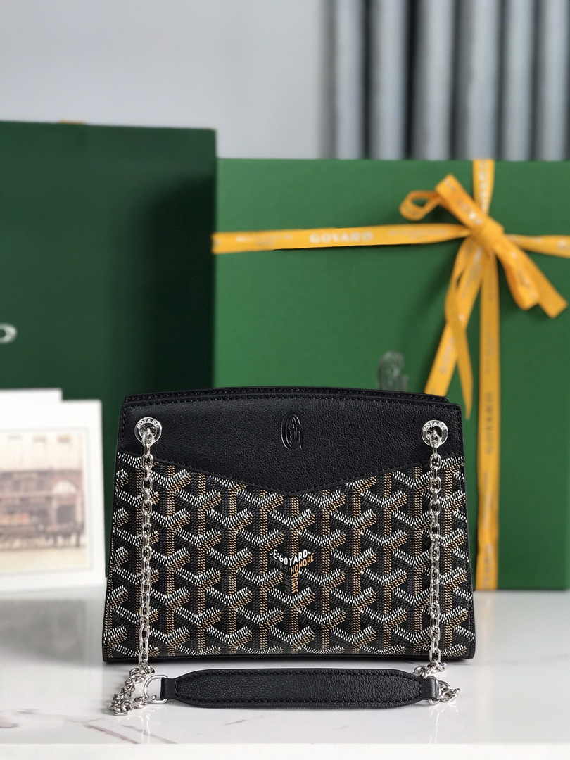 Goyard Rouette Structuré Mini Bag 020234 Goyardine Canvas Black