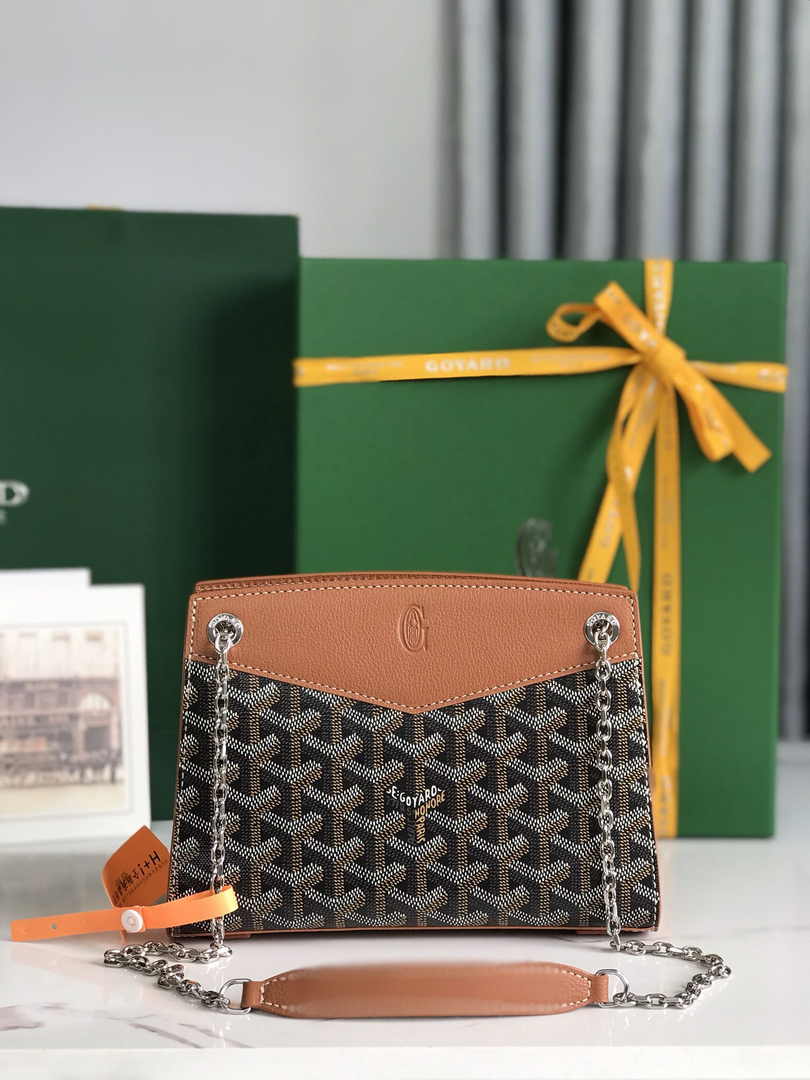 Goyard Rouette Structuré Mini Bag 020234 Goyardine Canvas Brown