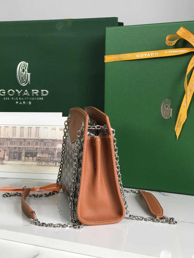 Goyard Rouette Structuré Mini Bag 020234 Goyardine Canvas Brown