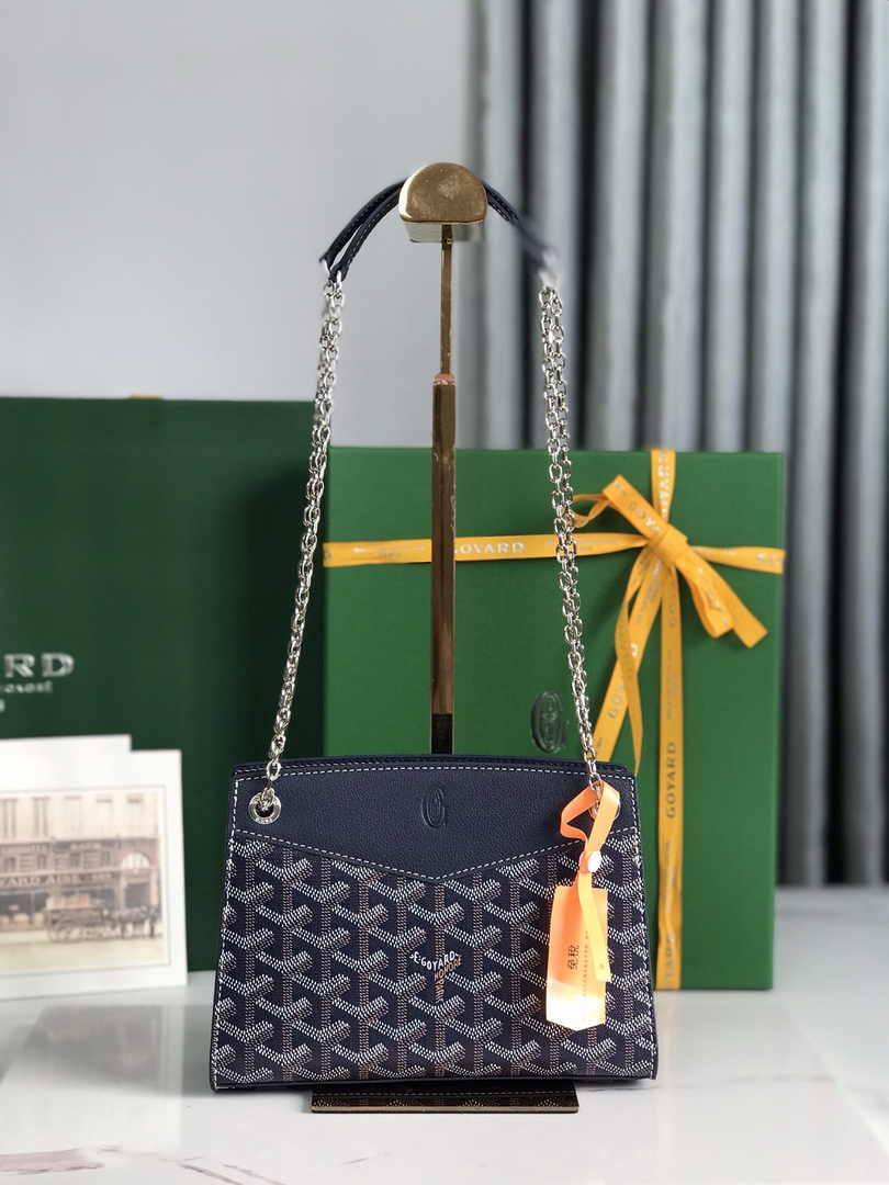 Goyard Rouette Structuré Mini Bag 020234 Goyardine Canvas Dark Blue
