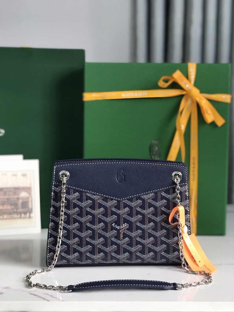 Goyard Rouette Structuré Mini Bag 020234 Goyardine Canvas Dark Blue