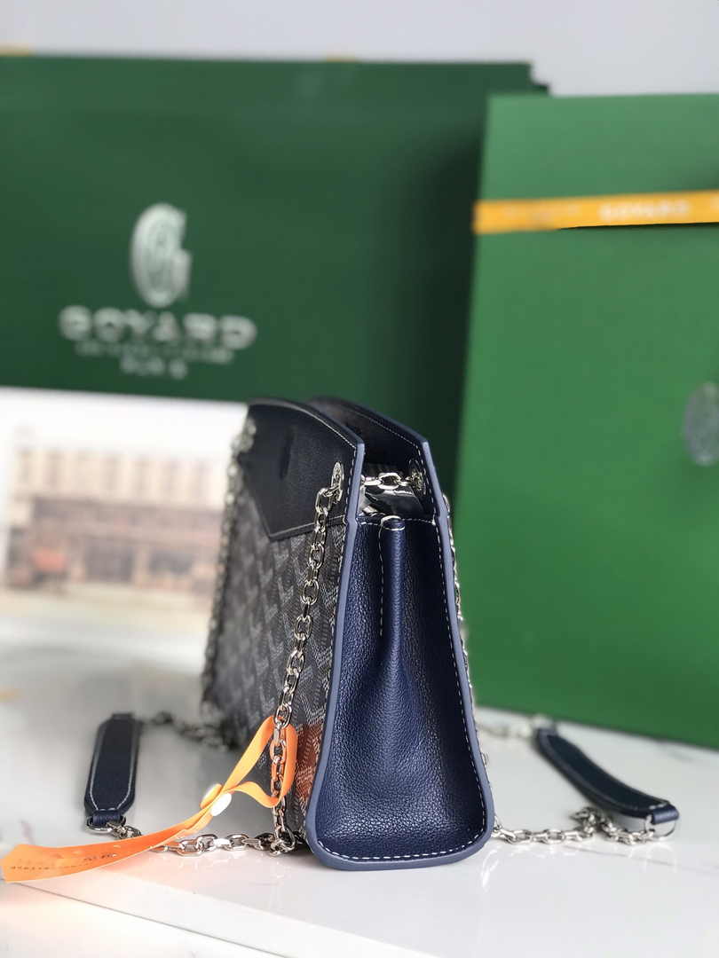 Goyard Rouette Structuré Mini Bag 020234 Goyardine Canvas Dark Blue