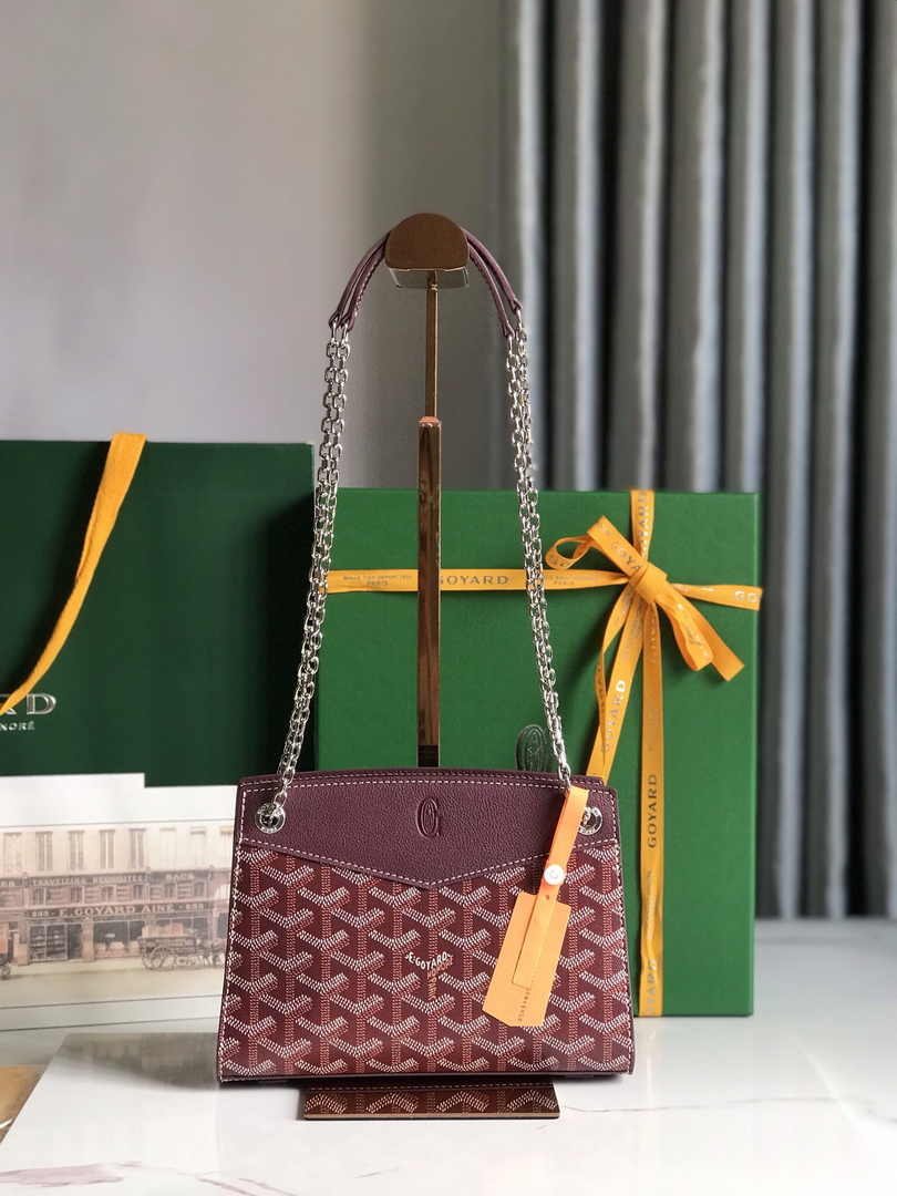 Goyard Rouette Structuré Mini Bag 020234 Goyardine Canvas Wine Red