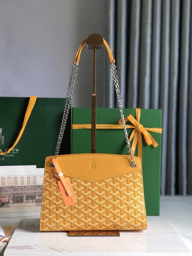 Goyard Rouette Structuré PM Bag 020805 Goyardine Canvas Yellow