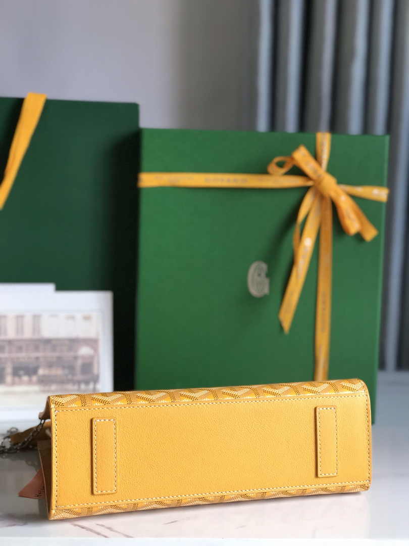Goyard Rouette Structuré PM Bag 020805 Goyardine Canvas Yellow