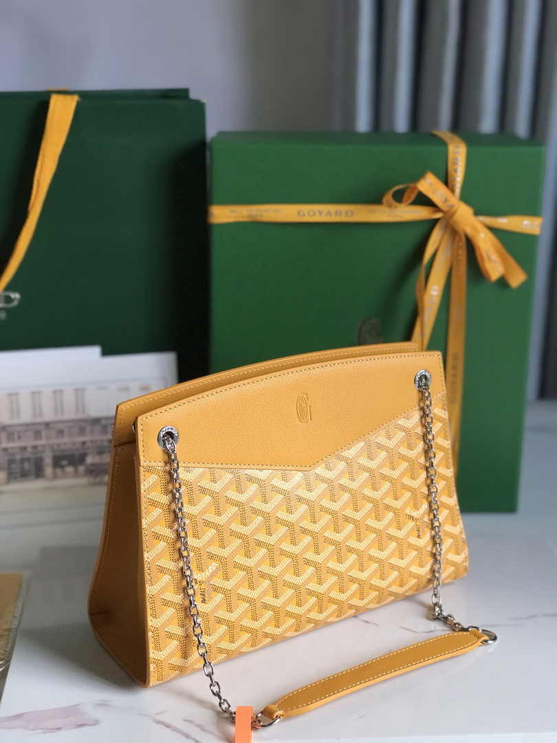 Goyard Rouette Structuré PM Bag 020805 Goyardine Canvas Yellow
