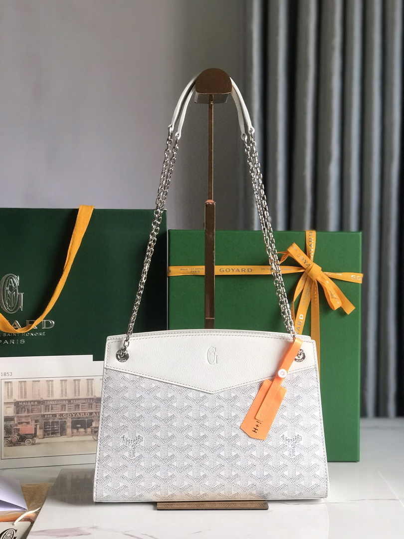 Goyard Rouette Structuré PM Bag 020805 Goyardine Canvas White