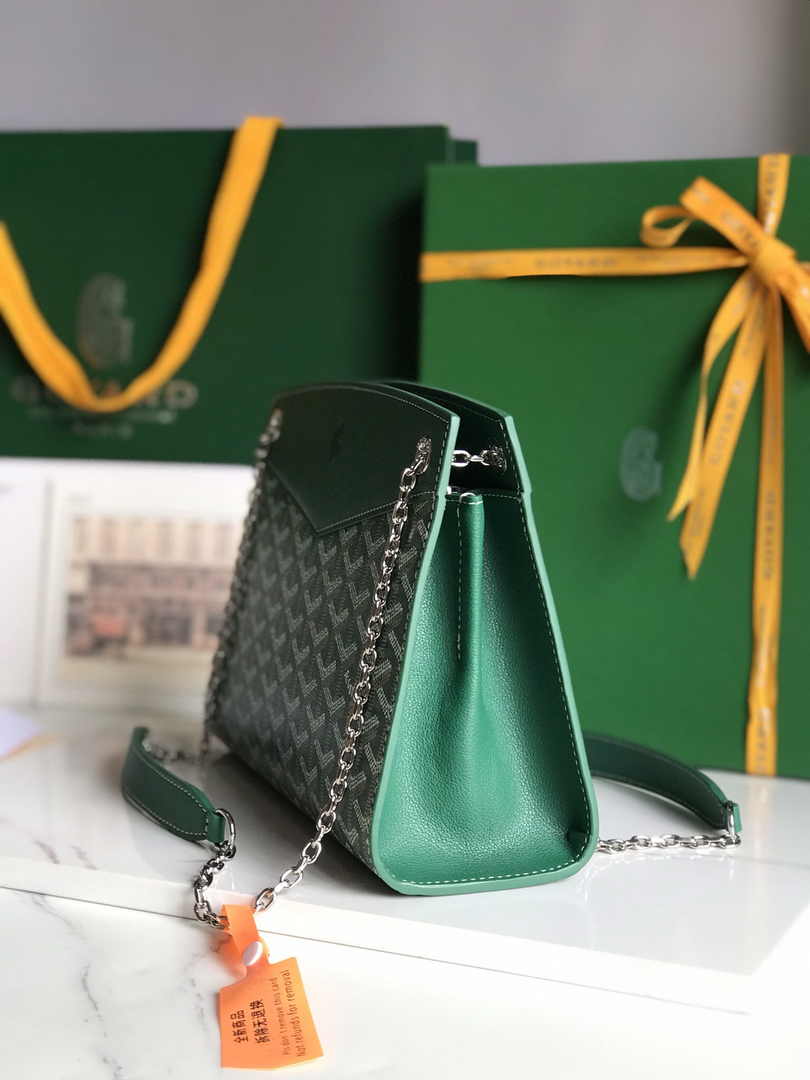 Goyard Rouette Structuré PM Bag 020805 Goyardine Canvas Green