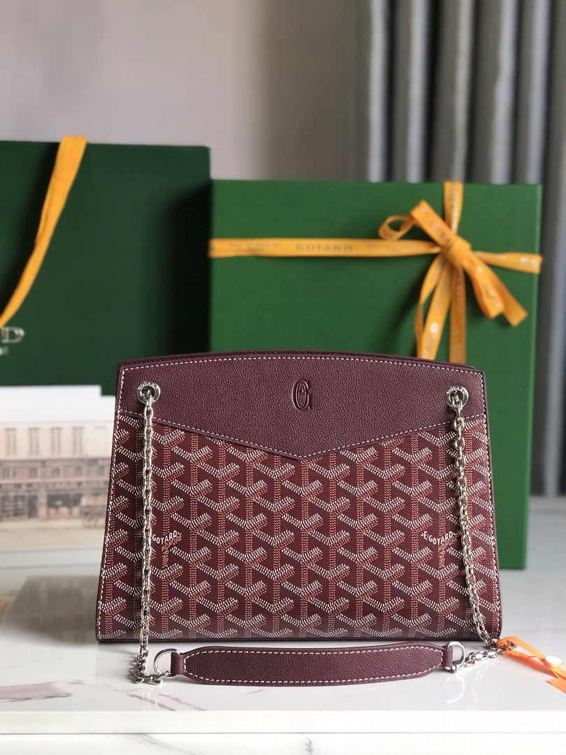 Goyard Rouette Structuré PM Bag 020805 Goyardine Canvas Wine Red