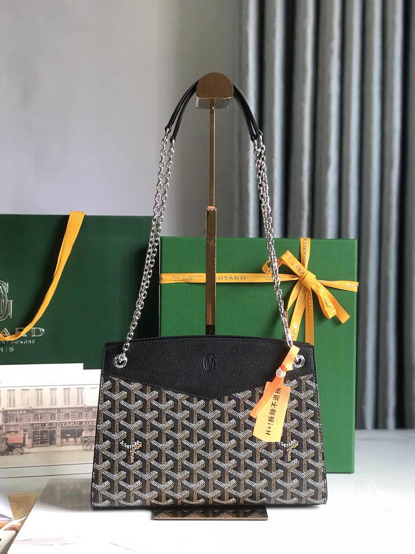 Goyard Rouette Structuré PM Bag 020805 Goyardine Canvas Black