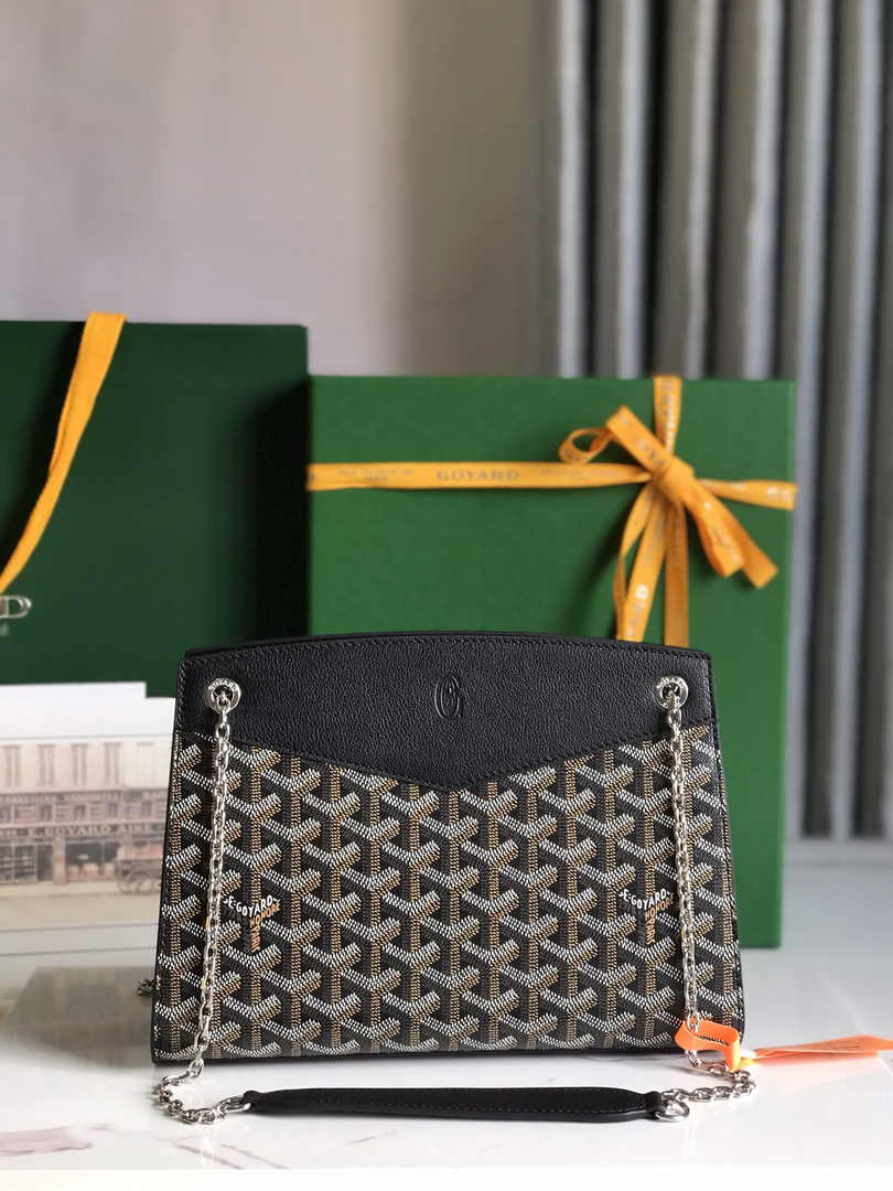 Goyard Rouette Structuré PM Bag 020805 Goyardine Canvas Black