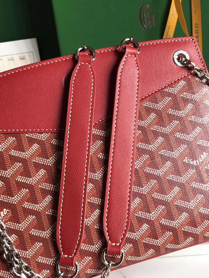Goyard Rouette Structuré PM Bag 020805 Goyardine Canvas Red