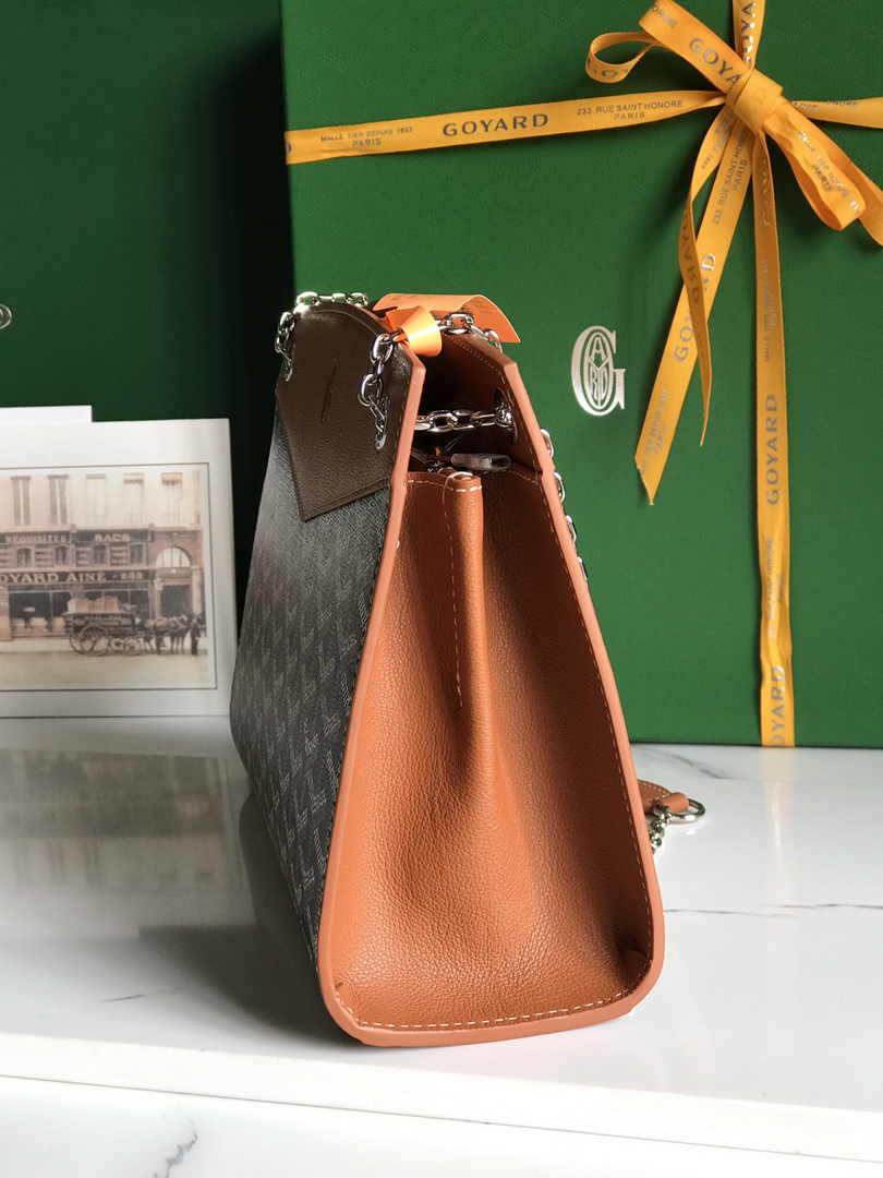 Goyard Rouette Structuré PM Bag 020805 Goyardine Canvas Brown
