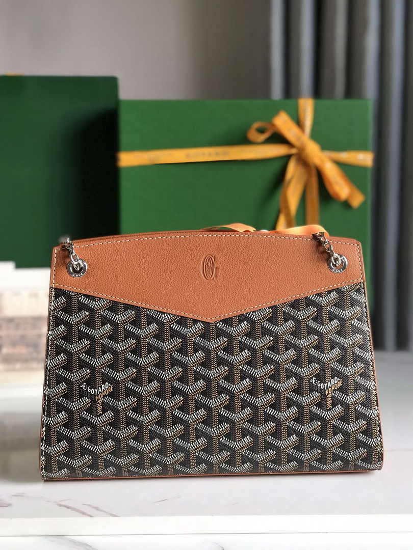 Goyard Rouette Structuré PM Bag 020805 Goyardine Canvas Brown