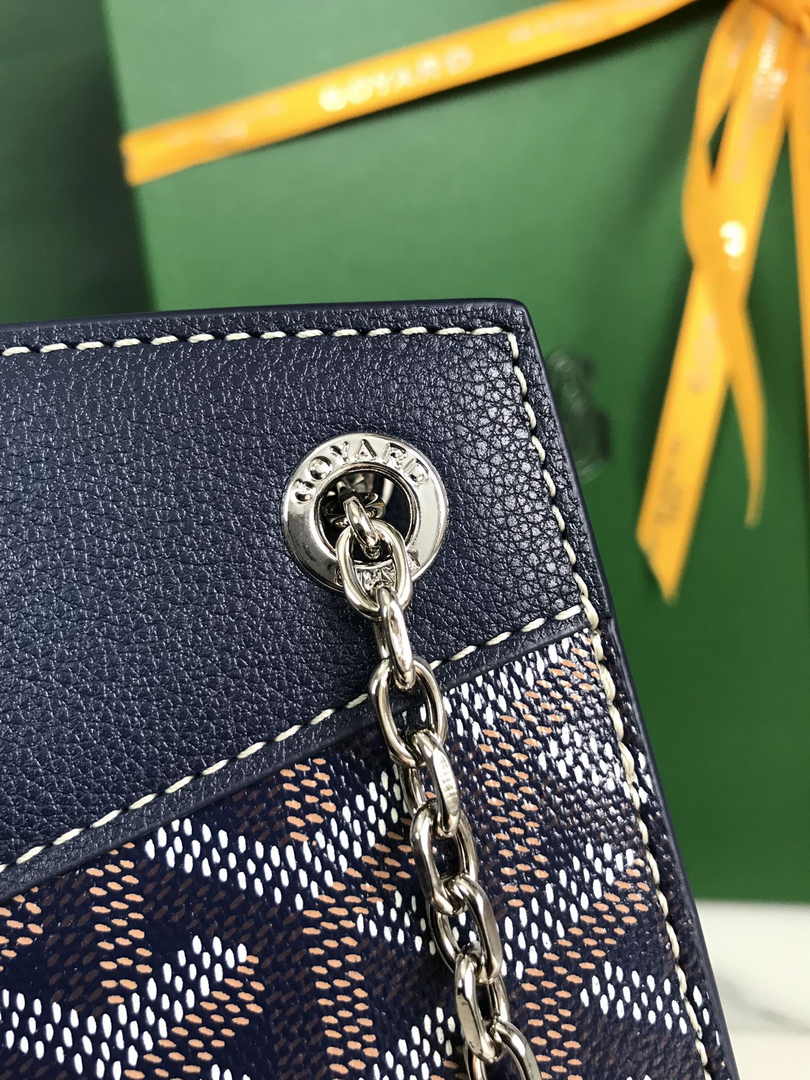 Goyard Rouette Structuré PM Bag 020805 Goyardine Canvas Dark Blue