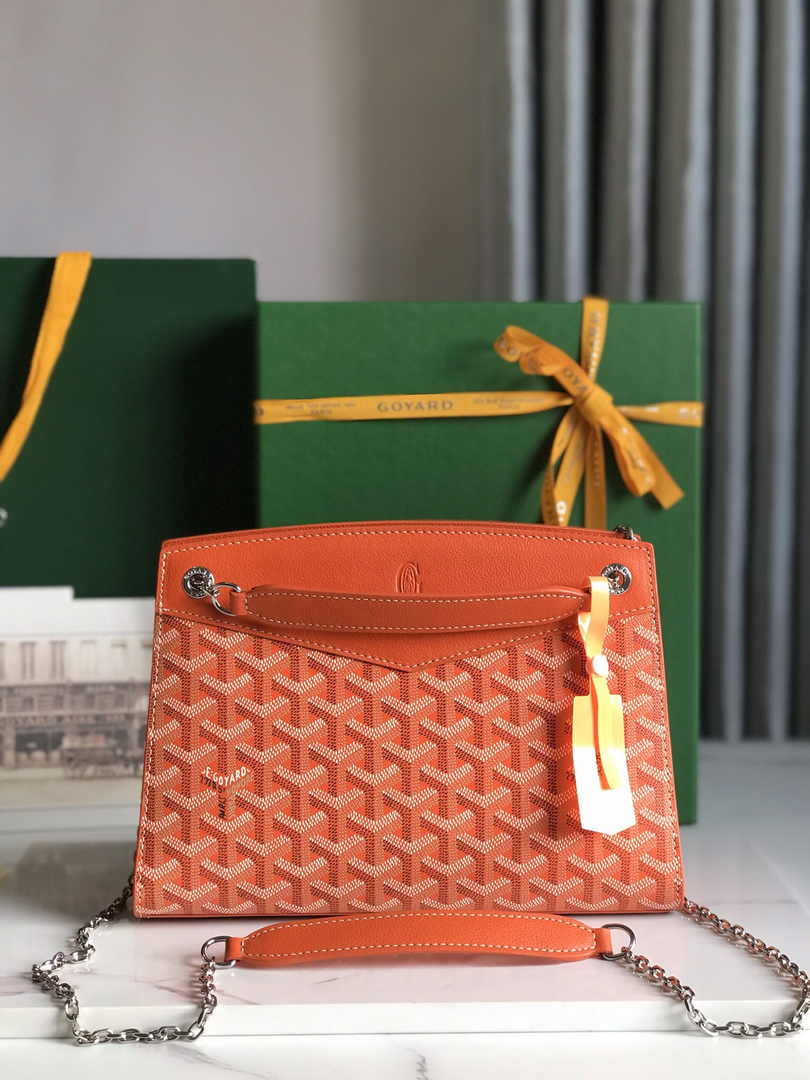 Goyard Rouette Structuré PM Bag 020805 Goyardine Canvas Orange