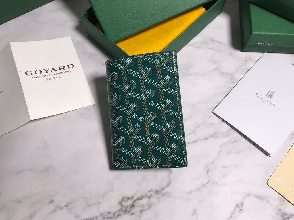 Goyard Saint-Pierre Card Wallet 5052 Calfskin Green