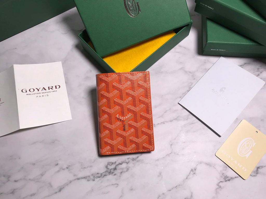 Goyard Saint-Pierre Card Wallet 5052 Calfskin Orange