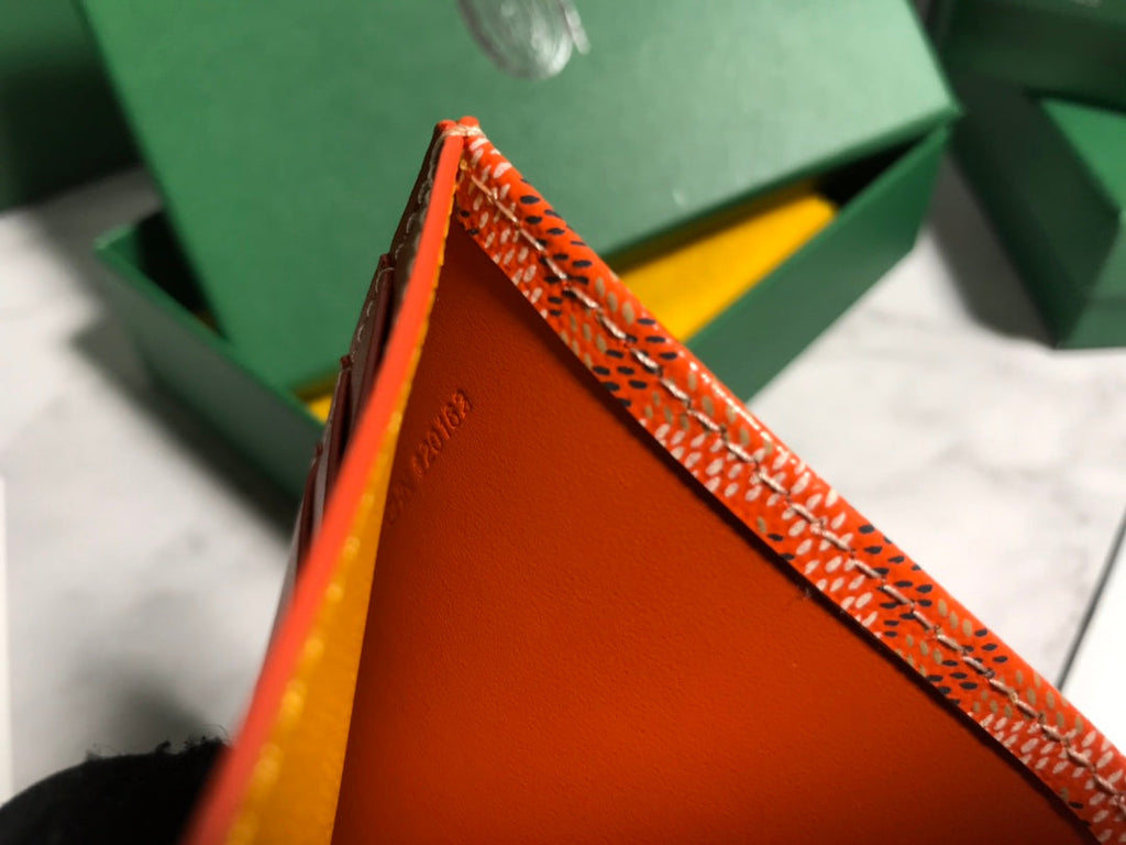Goyard Saint-Pierre Card Wallet 5052 Calfskin Orange