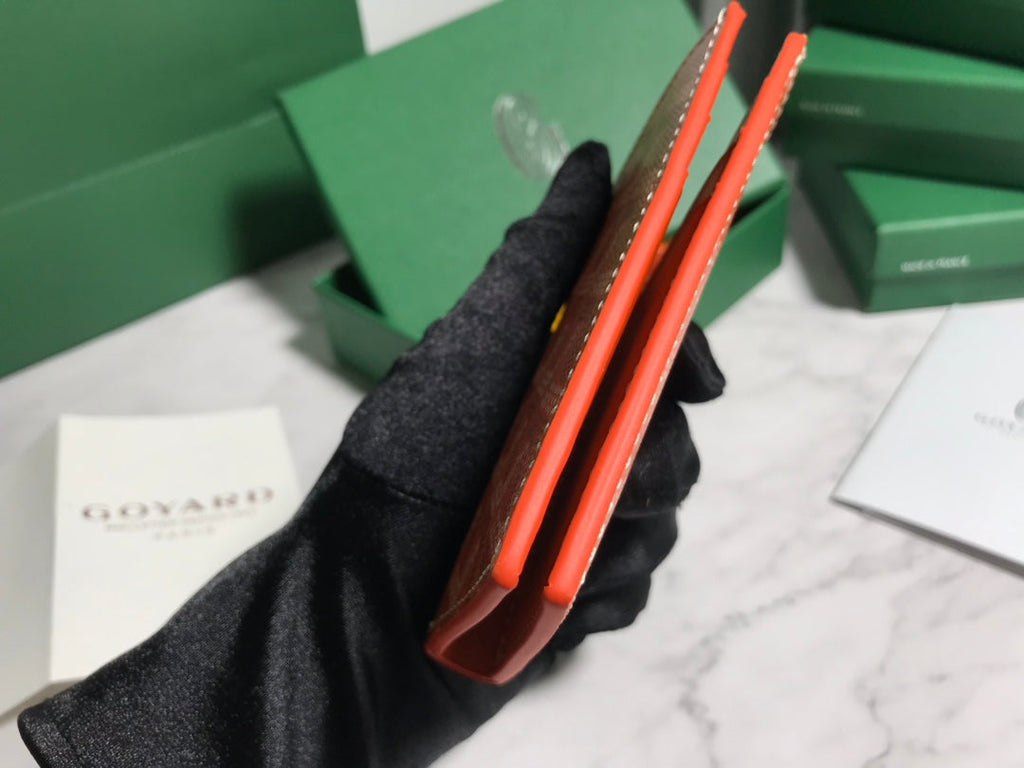 Goyard Saint-Pierre Card Wallet 5052 Calfskin Orange