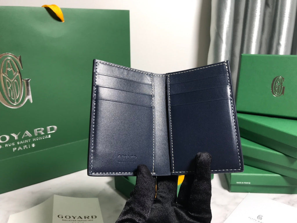 Goyard Saint-Pierre Card Wallet 5052 Calfskin Navy Blue