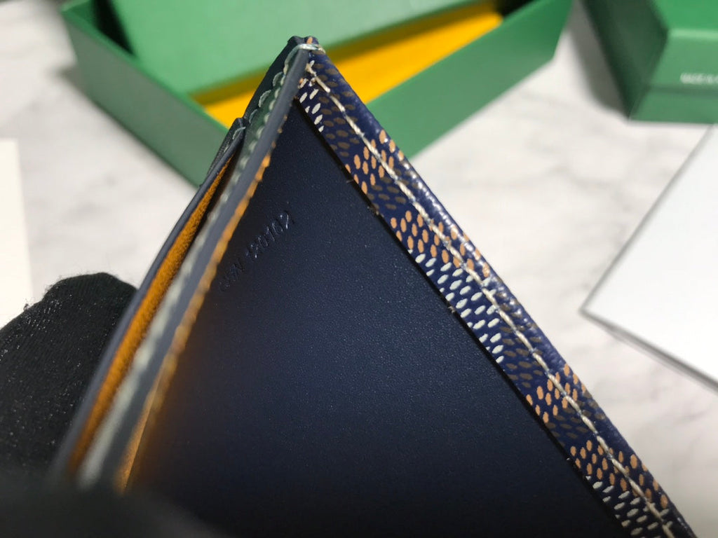 Goyard Saint-Pierre Card Wallet 5052 Calfskin Navy Blue