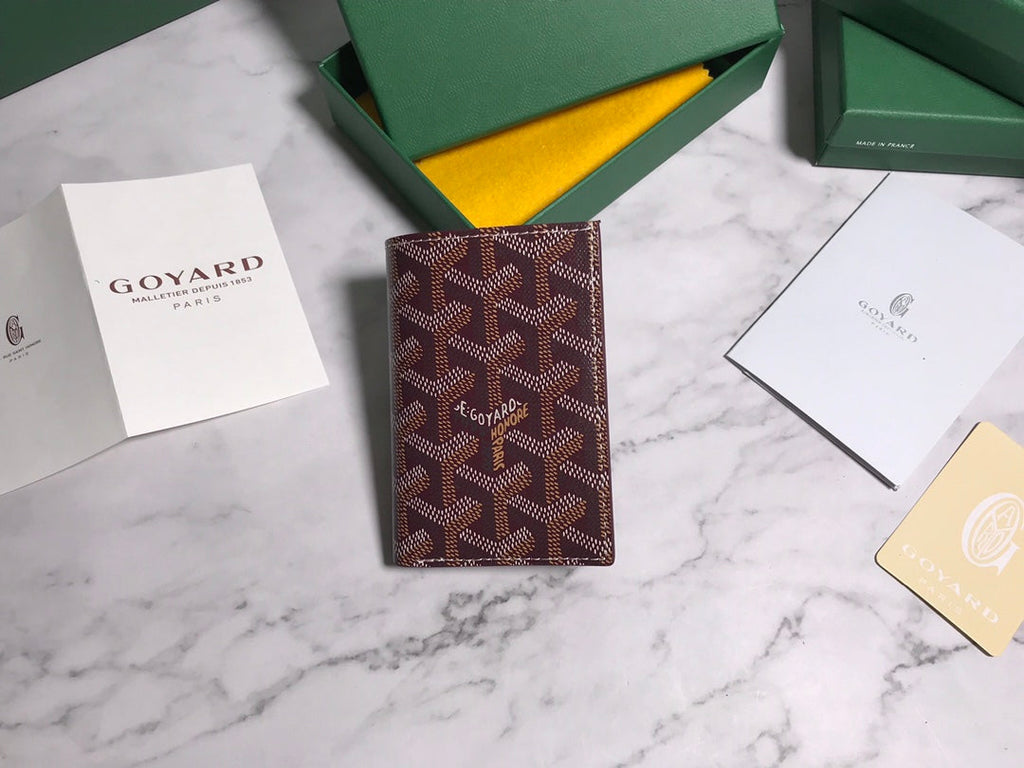 Goyard Saint-Pierre Card Wallet 5052 Calfskin Wine Red