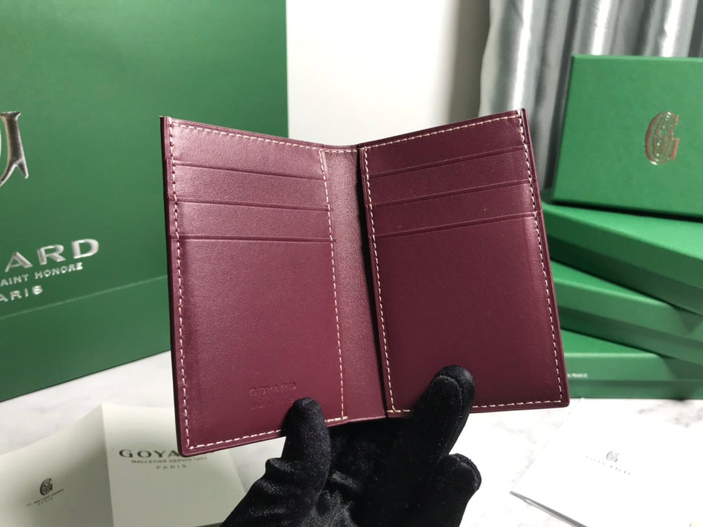 Goyard Saint-Pierre Card Wallet 5052 Calfskin Wine Red