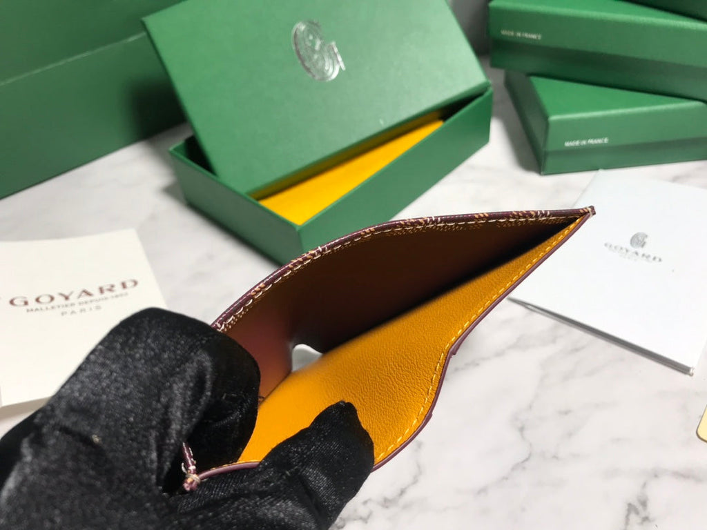 Goyard Saint-Pierre Card Wallet 5052 Calfskin Wine Red