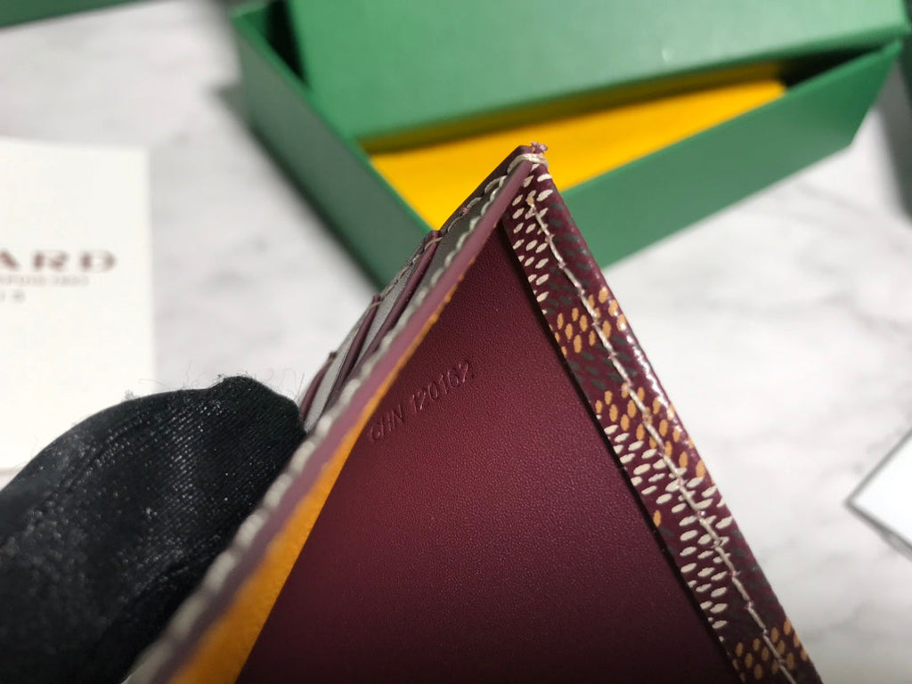 Goyard Saint-Pierre Card Wallet 5052 Calfskin Wine Red