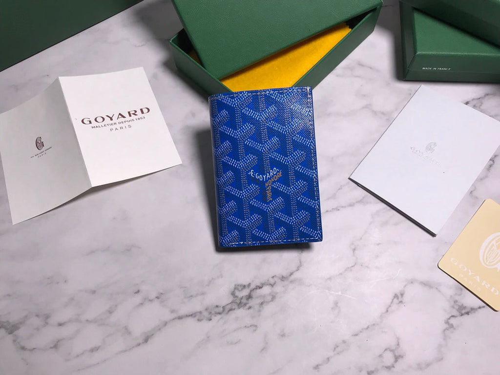 Goyard Saint-Pierre Card Wallet 5052 Calfskin Blue