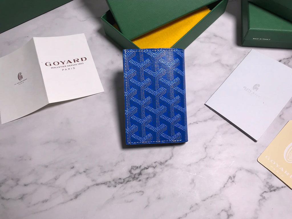 Goyard Saint-Pierre Card Wallet 5052 Calfskin Blue