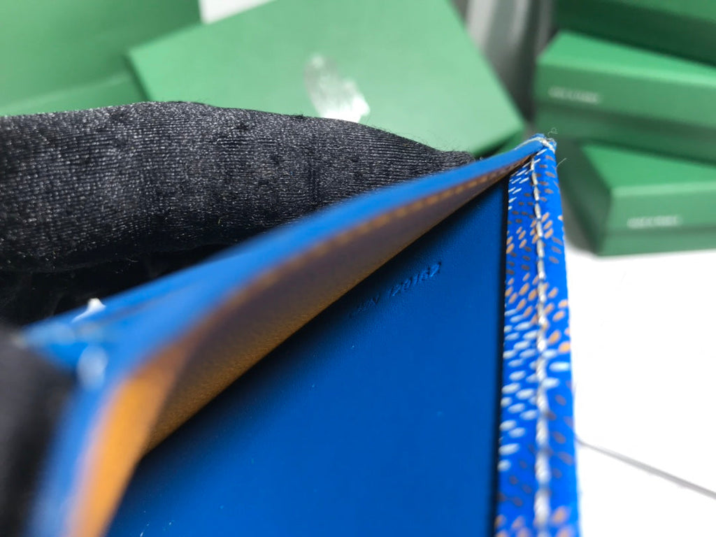 Goyard Saint-Pierre Card Wallet 5052 Calfskin Blue