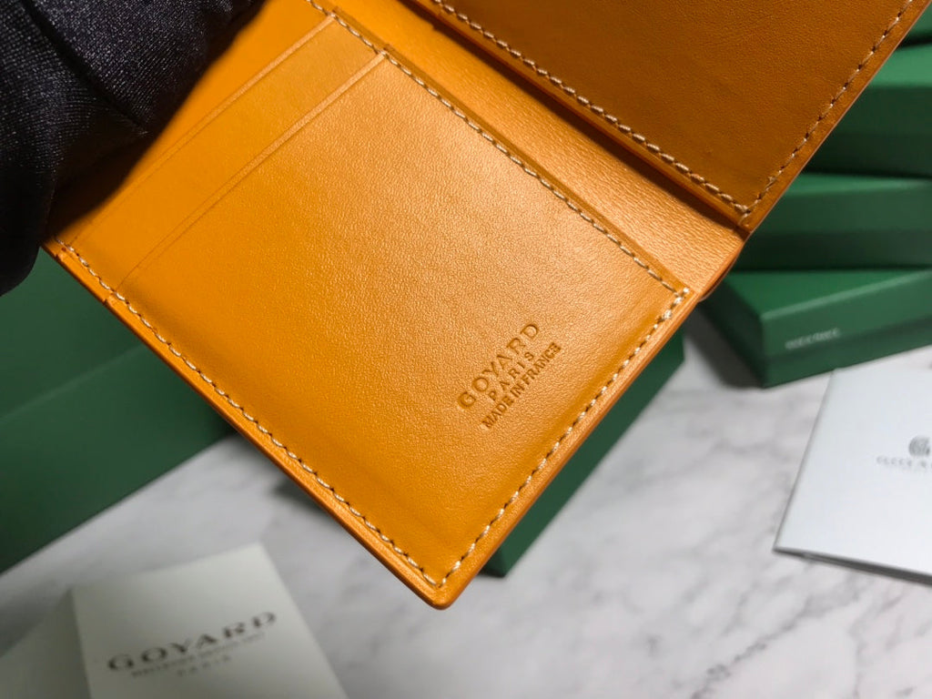 Goyard Saint-Pierre Card Wallet 5052 Calfskin Yellow