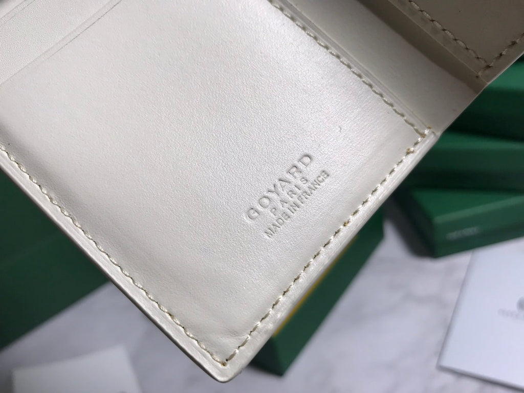 Goyard Saint-Pierre Card Wallet 5052 Calfskin White