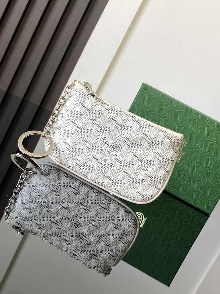 Goyard Sénat Nano Key Pouch 3317 White Goyardine Canvas