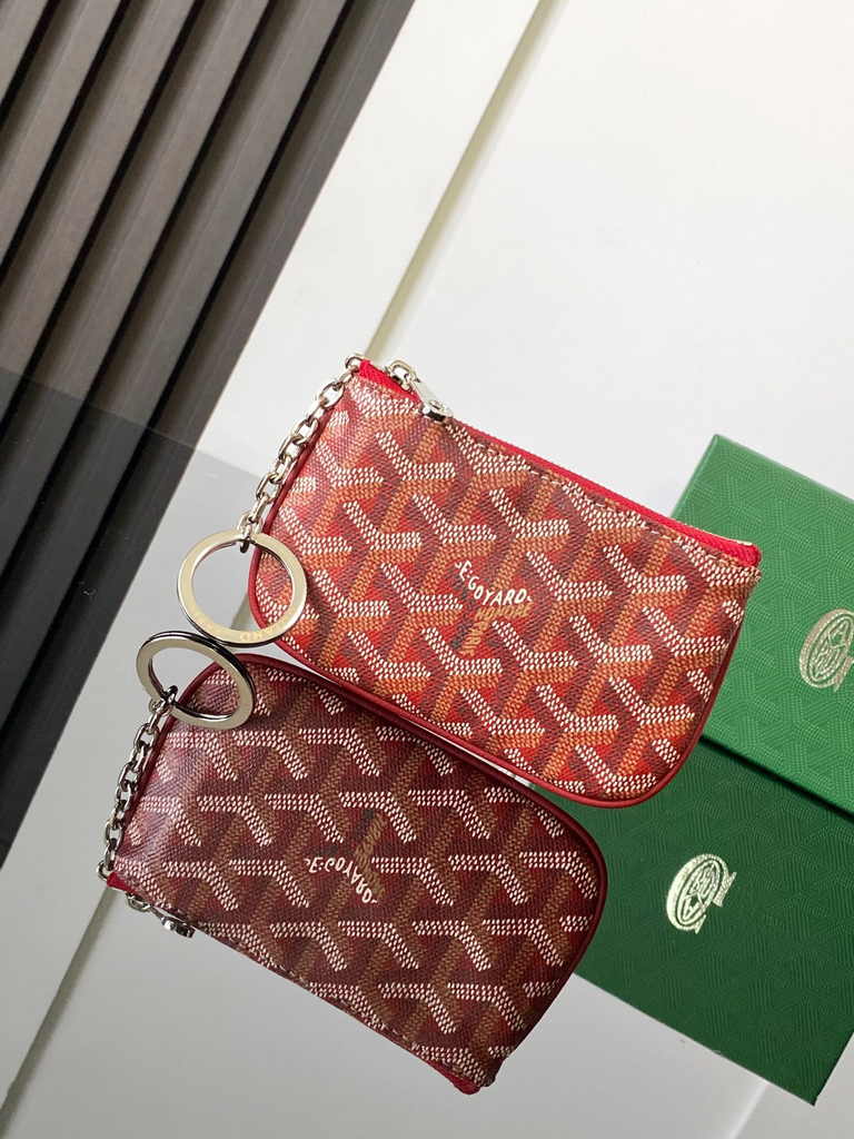Goyard Sénat Nano Key Pouch 3317 Red Goyardine Canvas